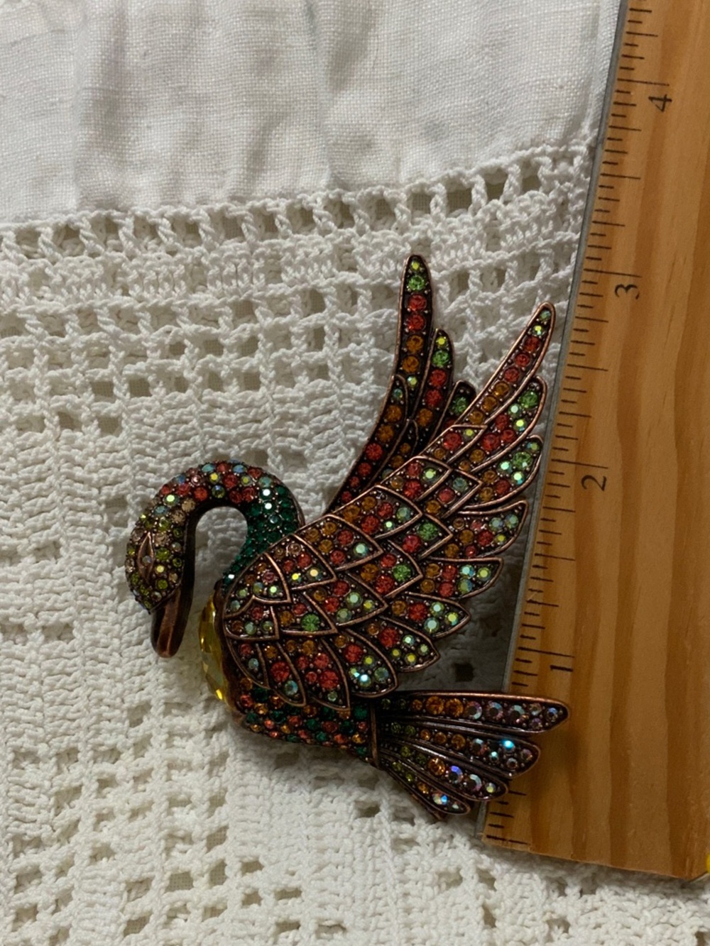Joan Rivers Copper-Tone Swan Pin - Picture 4 of 4